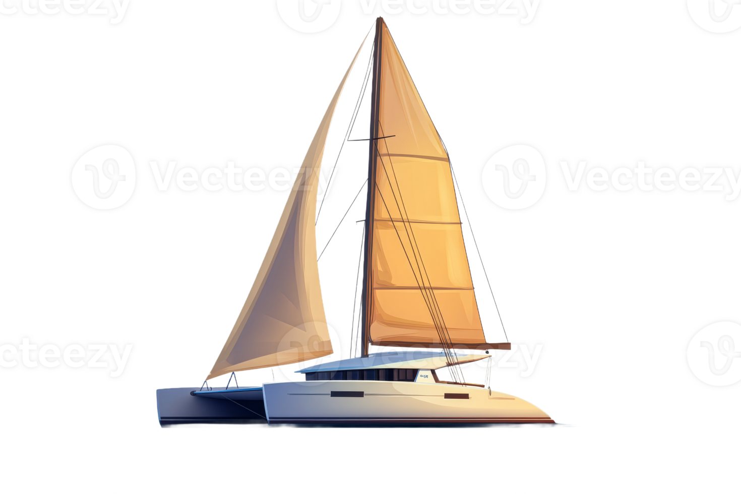 Sailboat gliding smoothly on calm waters png