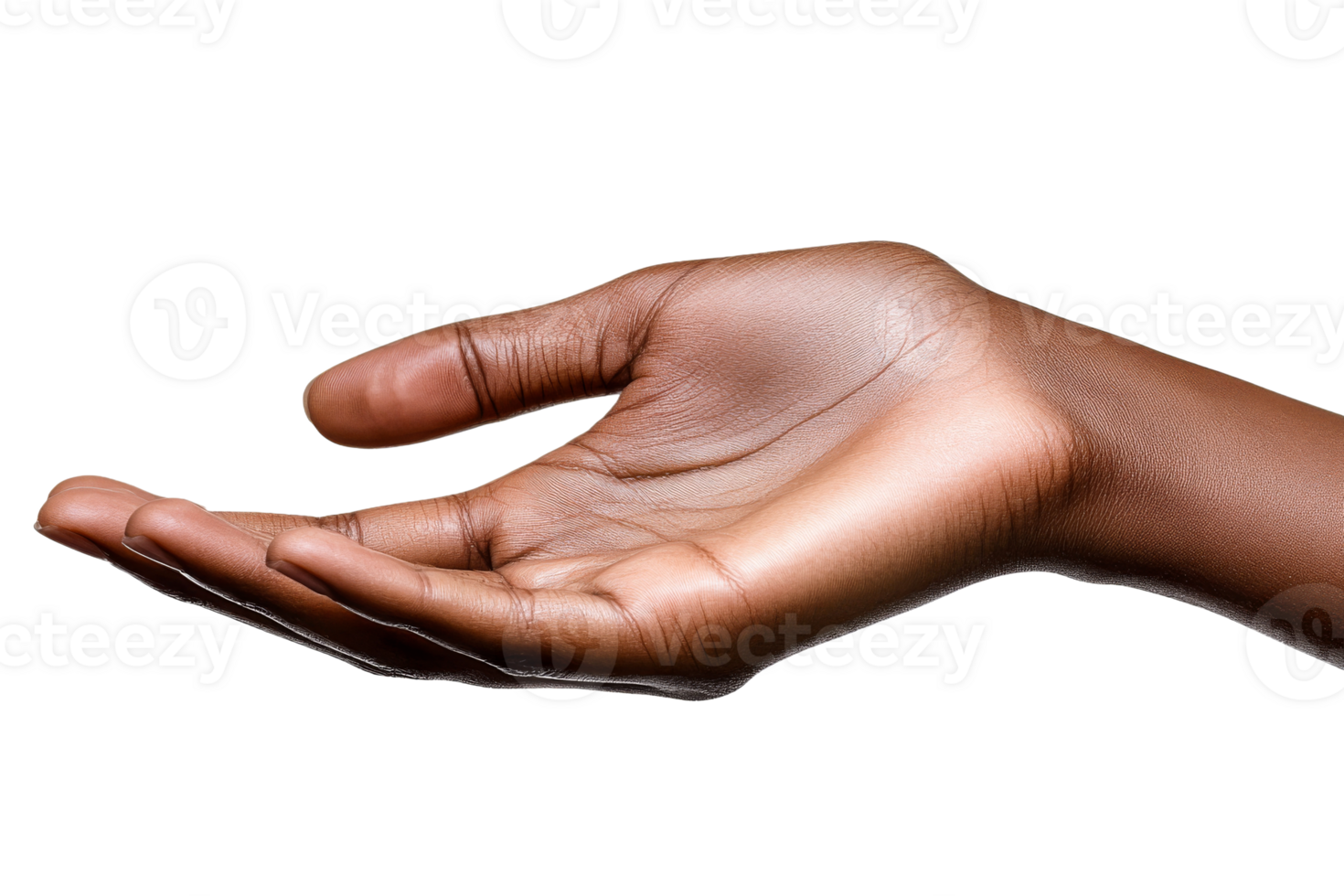 Open hand stretched out for offering or support png