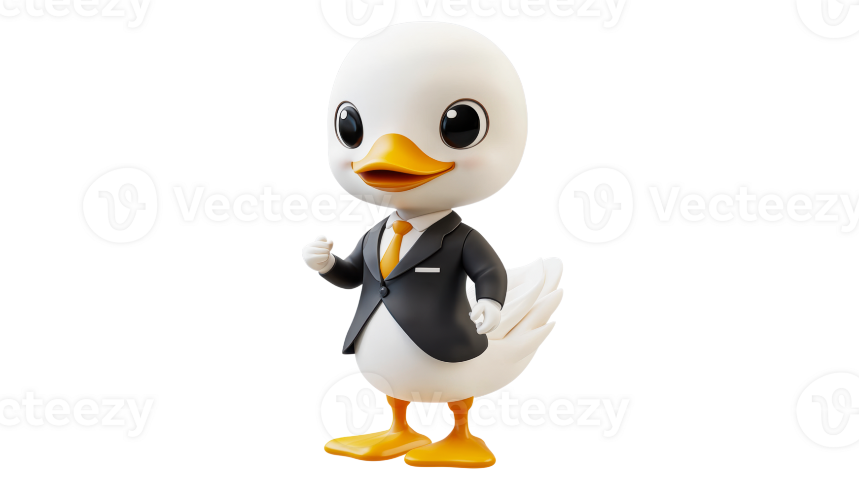 Friendly cartoon character in a business suit png