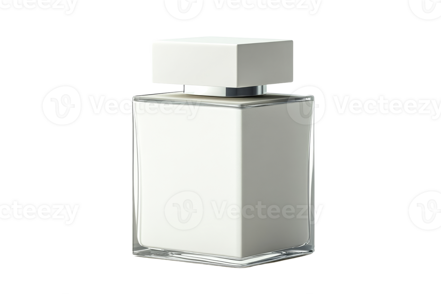 A sleek white perfume bottle stands prominently png