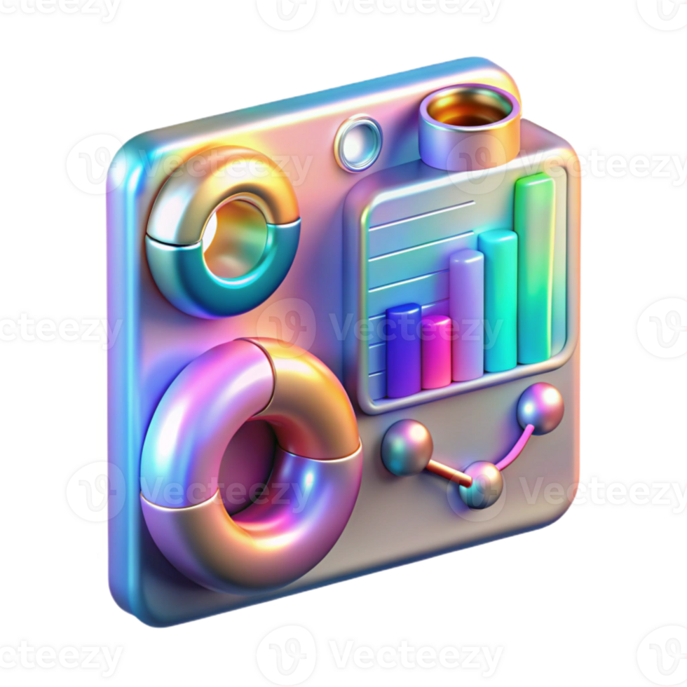 serene creative Holographic Medical Data Visualization 3d Model Cutout high resolution png