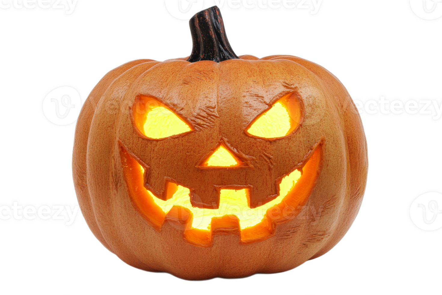 Glowing spooky Halloween pumpkin png