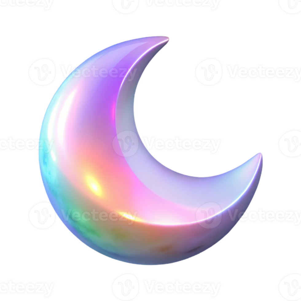 impressive artistic Holographic Moonlight Isolated with Soft Glow exclusive png