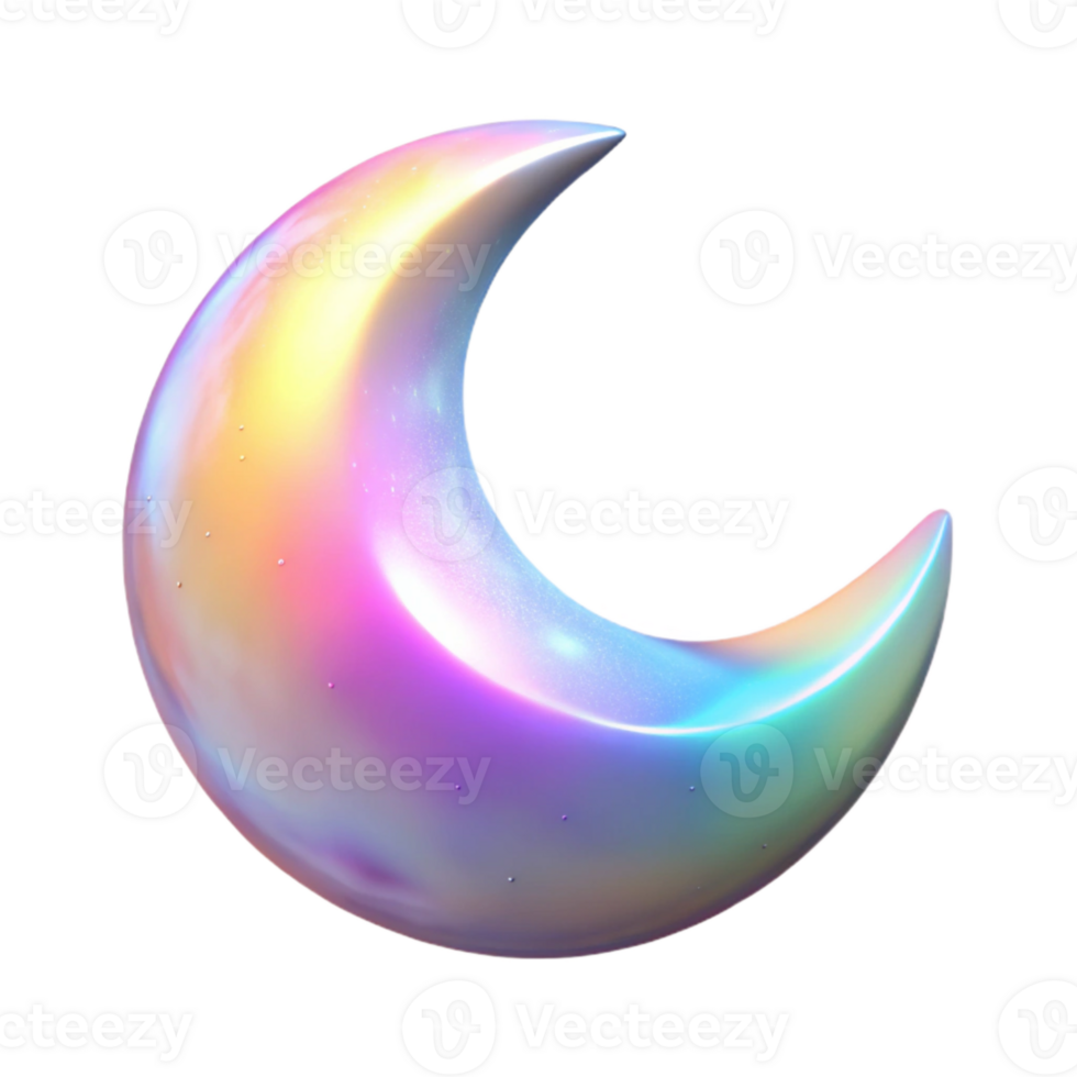 dramatic modern Holographic Moonlight Isolated with Soft Glow genuine png
