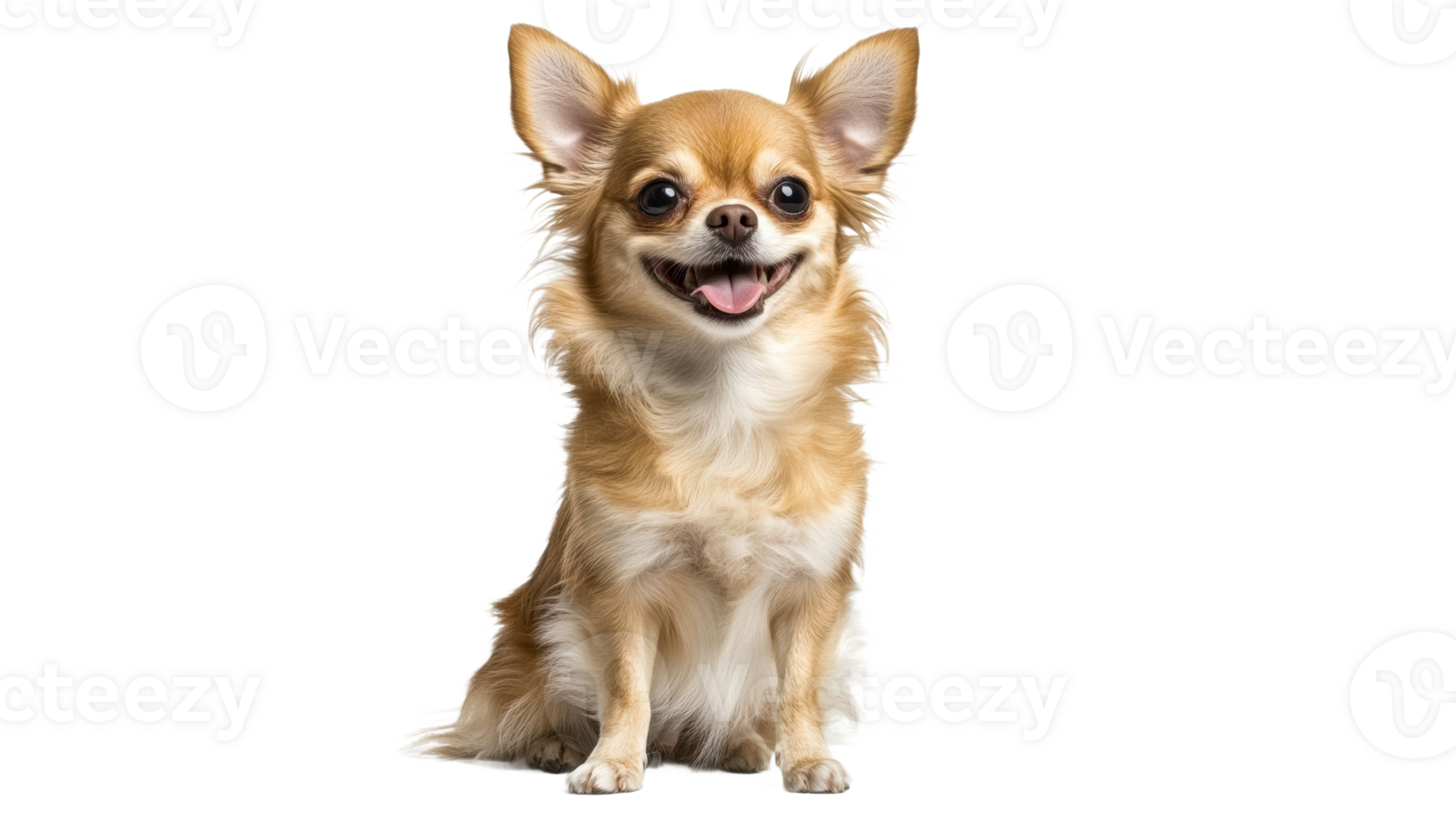 Happy chihuahua sitting on a white background png