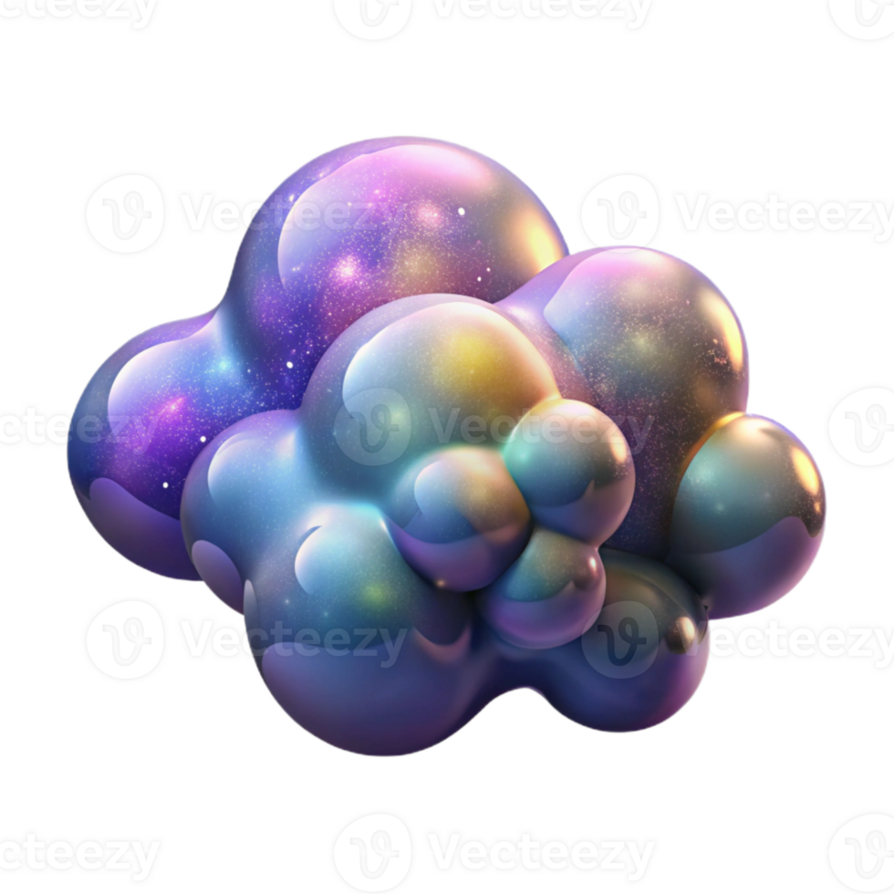 serene vintage Holographic Nebula Clouds Cutout with Swirling Gases high resolution png