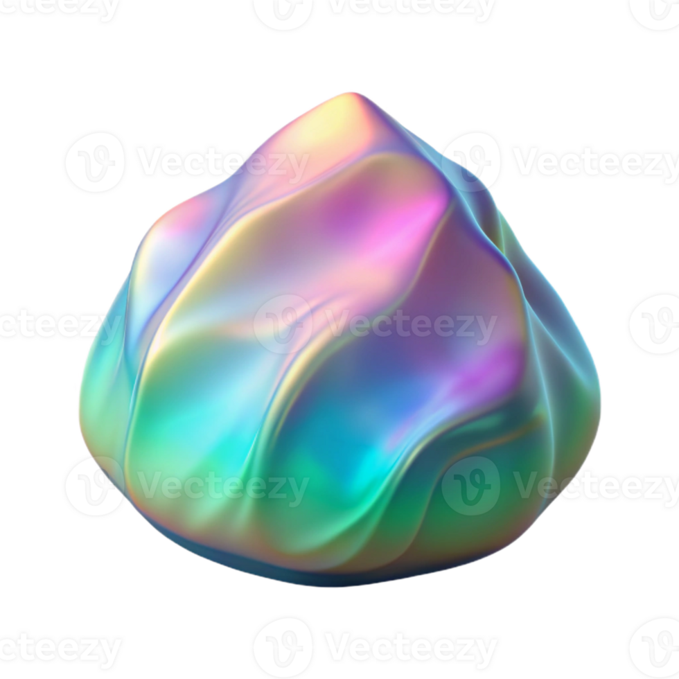 stunning abstract Holographic Northern Lights Isolated on Transparent Background professional png
