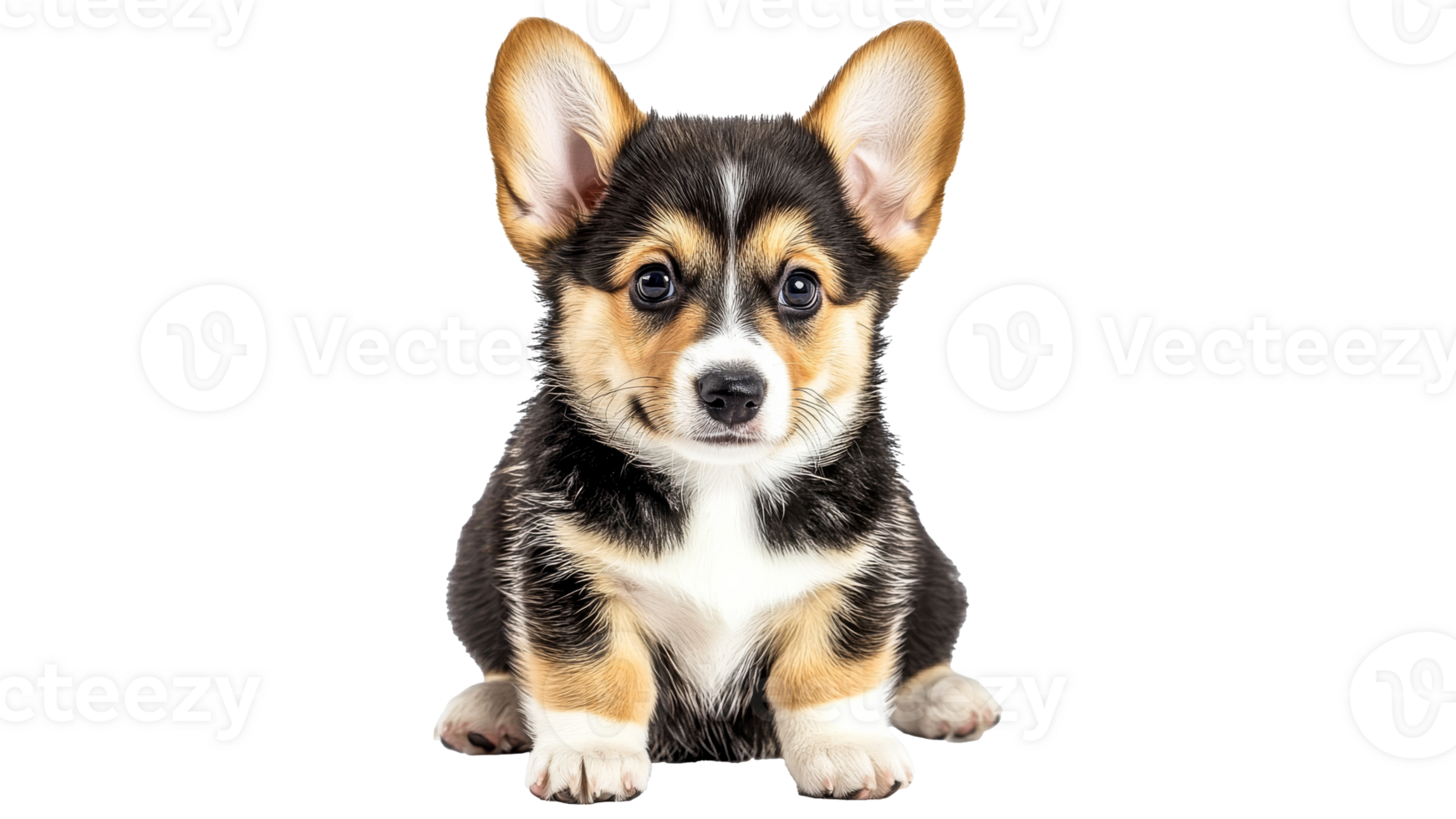 Cute corgi puppy posing indoors for a portrait png
