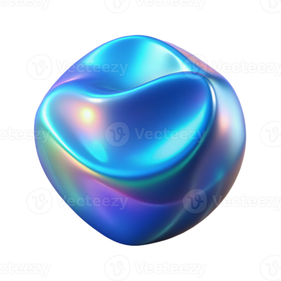 stunning abstract Holographic Overlay Cutout with Blue Tint high resolution png