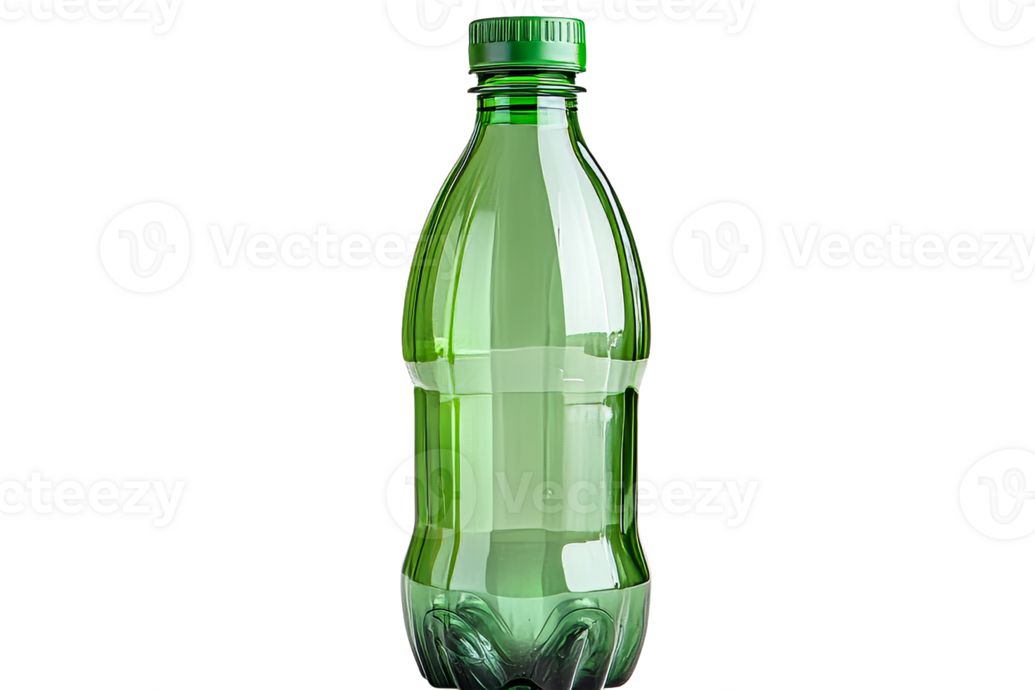 Green transparent bottle with cap png