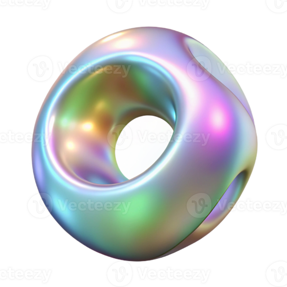 beautiful modern Holographic Pearl Cutout with Smooth Surface high resolution png