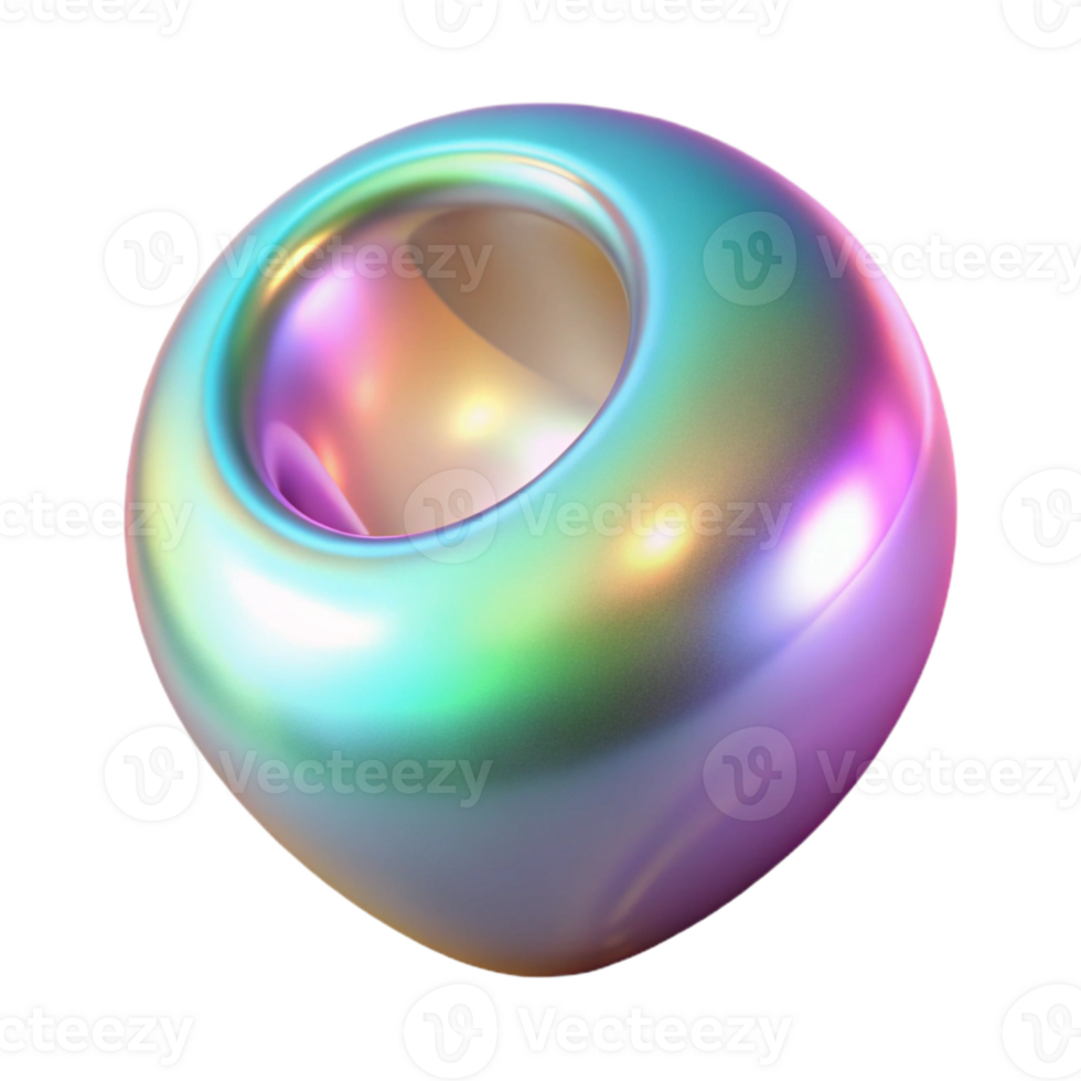 stunning vintage Holographic Pearl Cutout with Smooth Surface high quality png