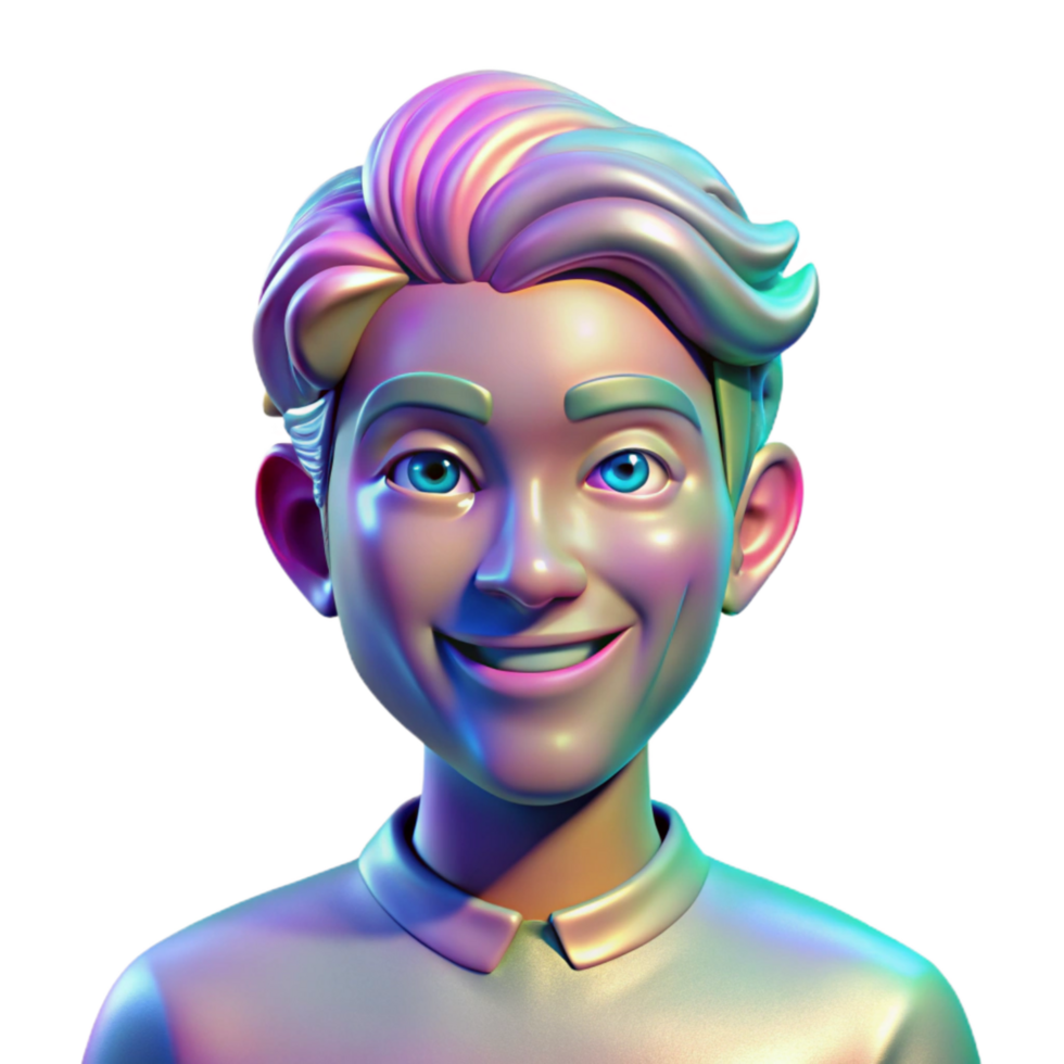 magnificent traditional Holographic Portrait Display Person Smiling Isolated high resolution png