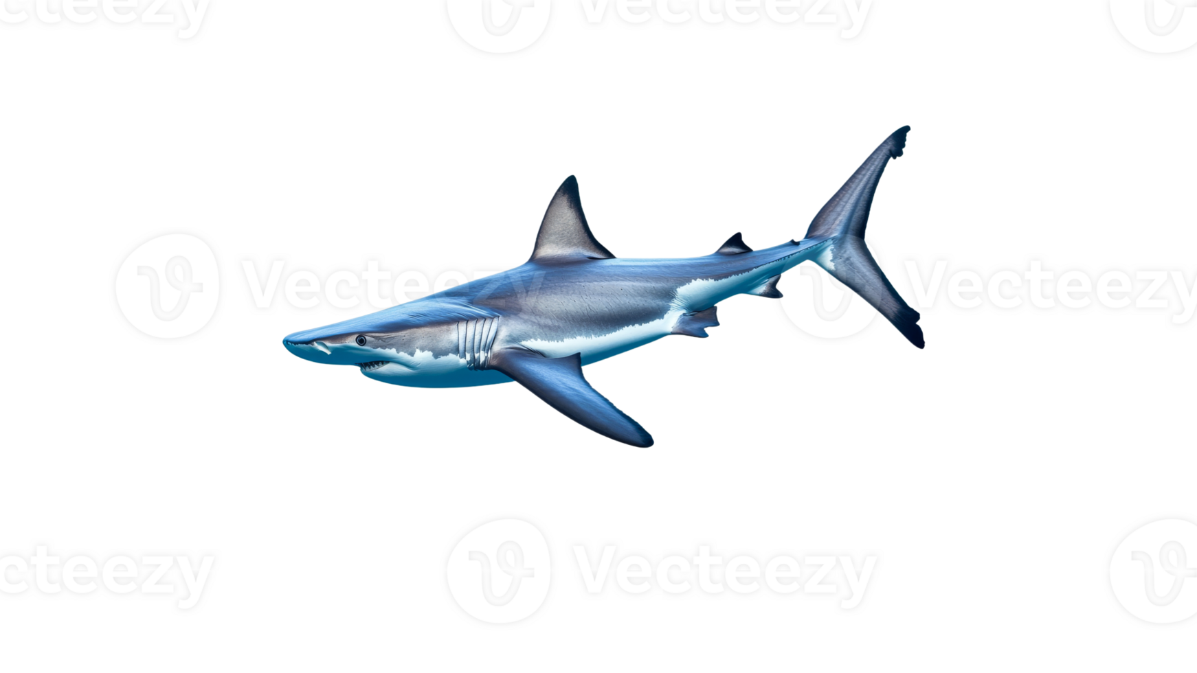 Majestic shark swimming gracefully in ocean depths png