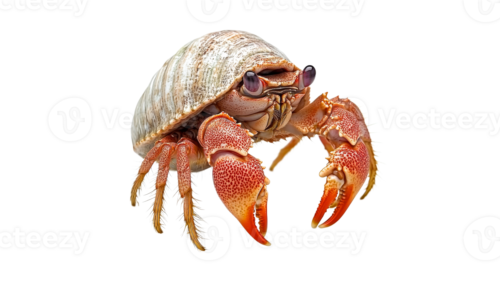 Colorful hermit crab exploring its environment png
