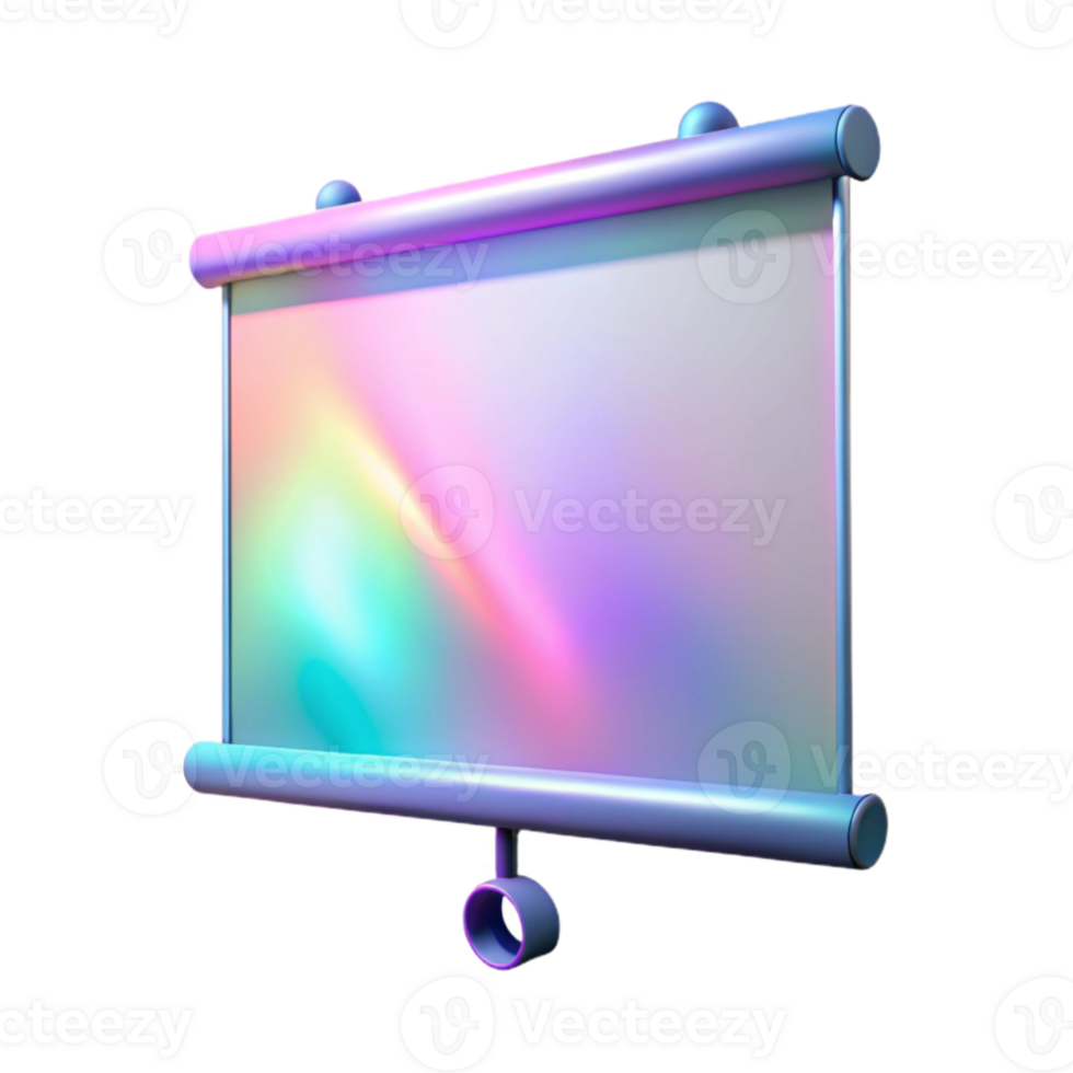 beautiful contemporary Holographic Projection Screen Blank Canvas Isolated high resolution png
