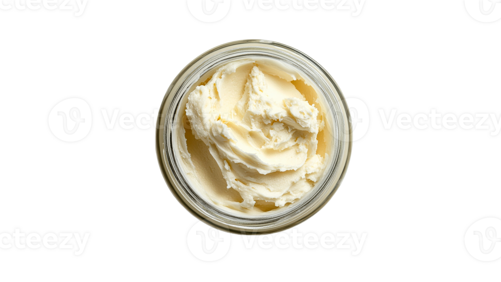 Creamy spread in a glass jar on a white background png