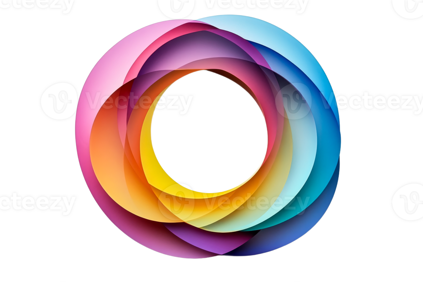 Colorful abstract design with layers and gradients png