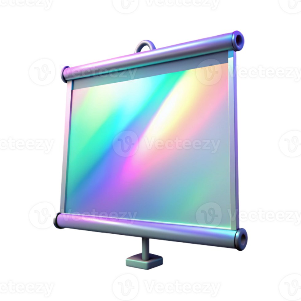 elegant modern Holographic Projection Screen Blank Canvas Isolated genuine png