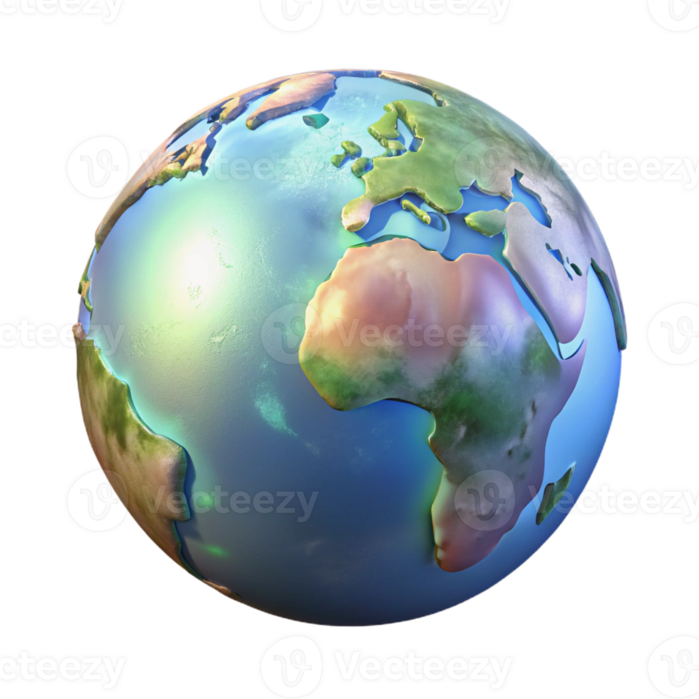 wonderful artistic Holographic Projection of Planet Earth Isolated Cutout high resolution png