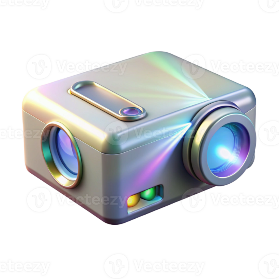 dramatic contemporary Holographic Projector Emitting Light Beam Transparent Background png