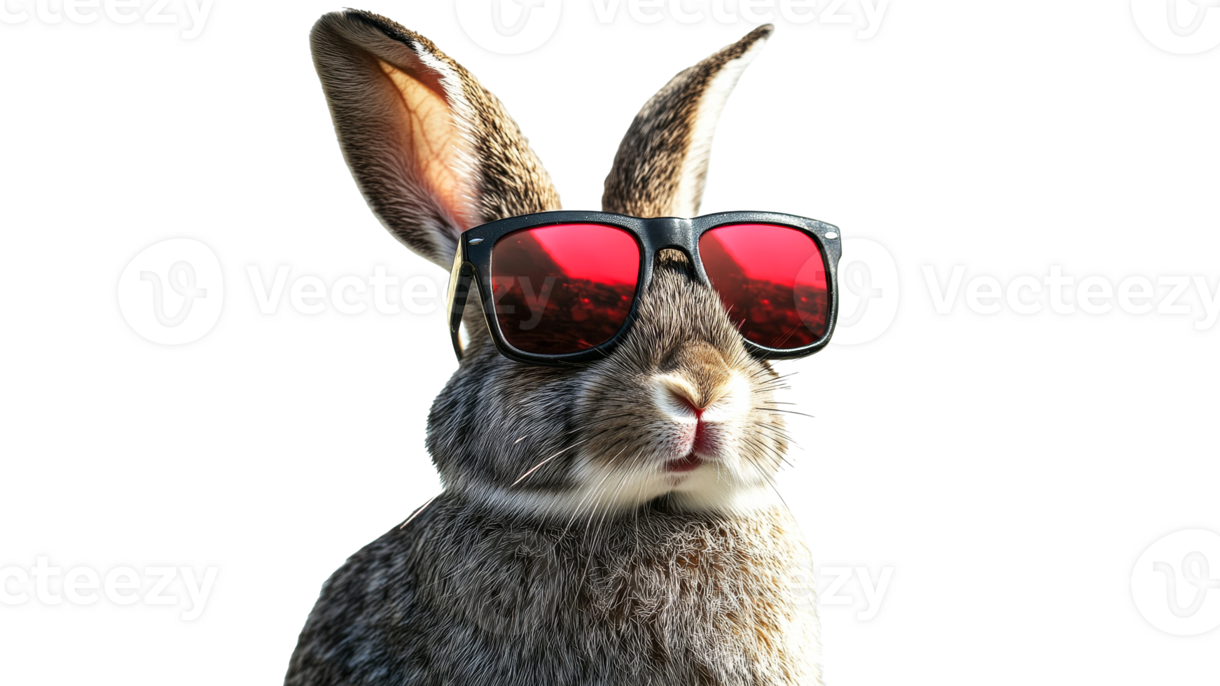 Rabbit wearing sunglasses enjoys sunny weather png