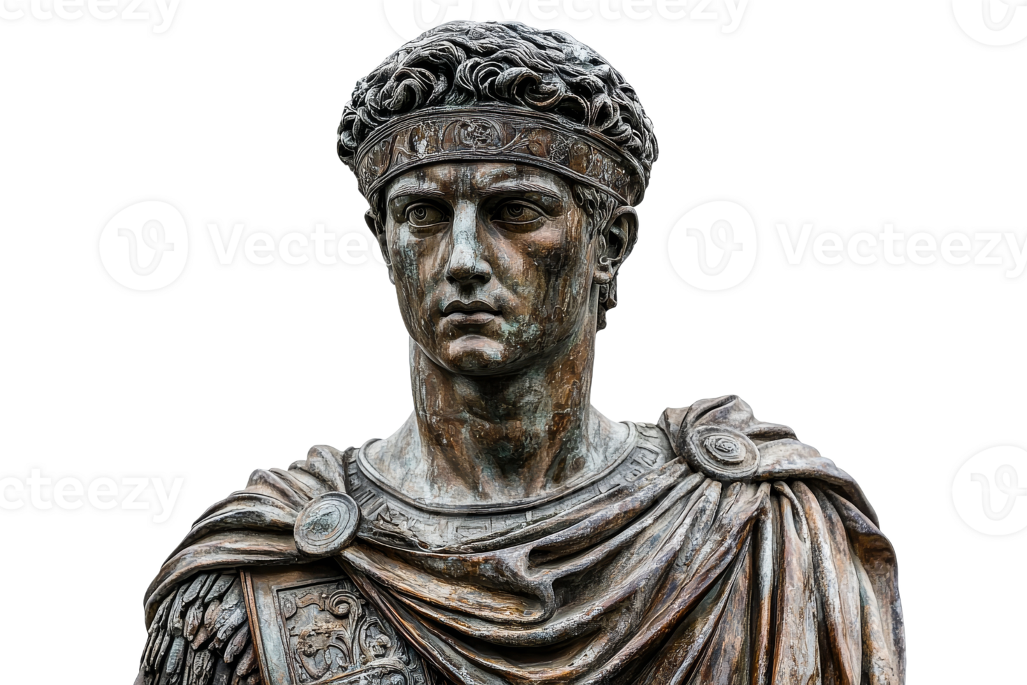 Bust of a Roman Emperor displayed indoors png