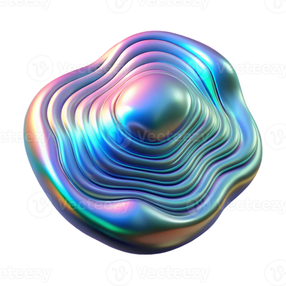 impressive contemporary Holographic Ripple Cutout on Transparent Background authentic png