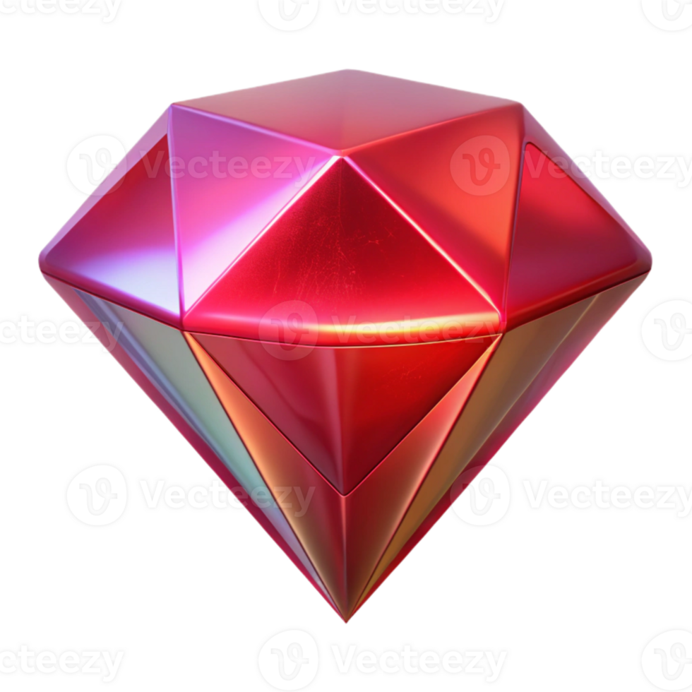 wonderful classic Holographic Ruby Isolated with Rich Red Color detailed png