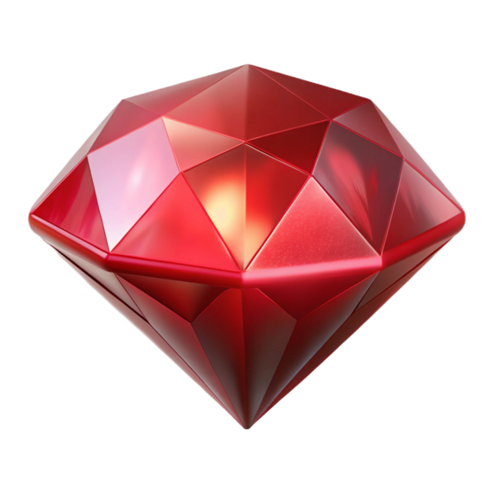 extraordinary creative Holographic Ruby Isolated with Rich Red Color genuine png