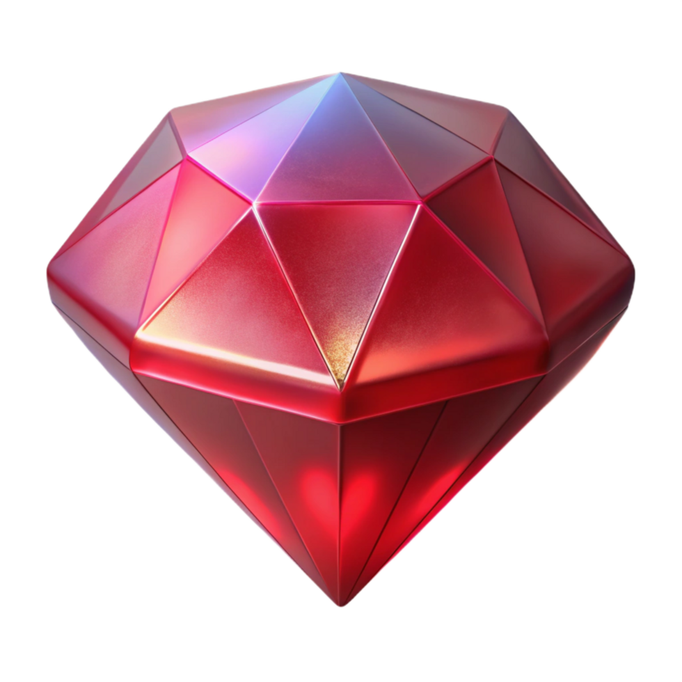 stunning abstract Holographic Ruby Isolated with Rich Red Color png