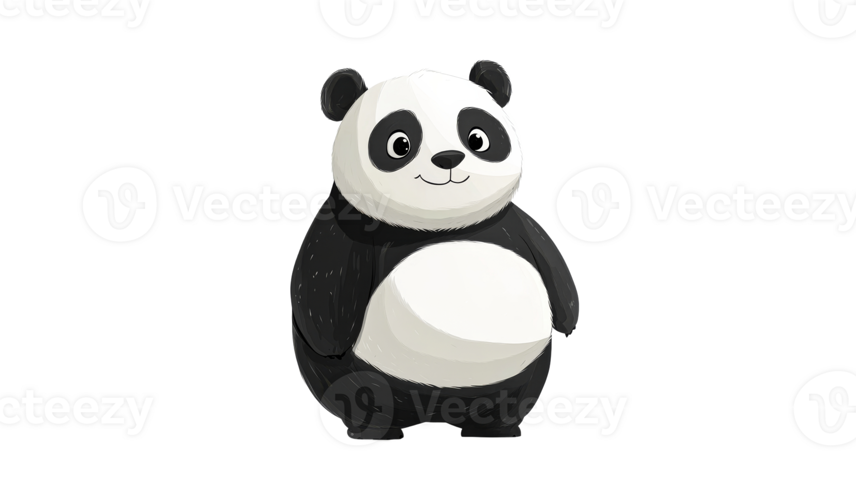 Cheerful cartoon panda character png
