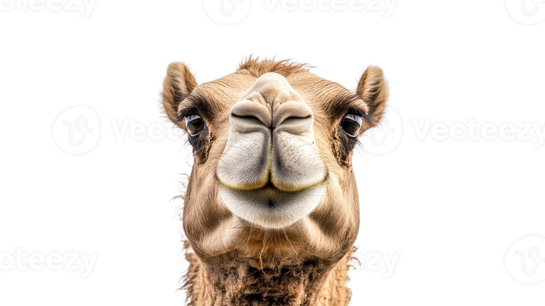Camel portrait with expressive features up close png