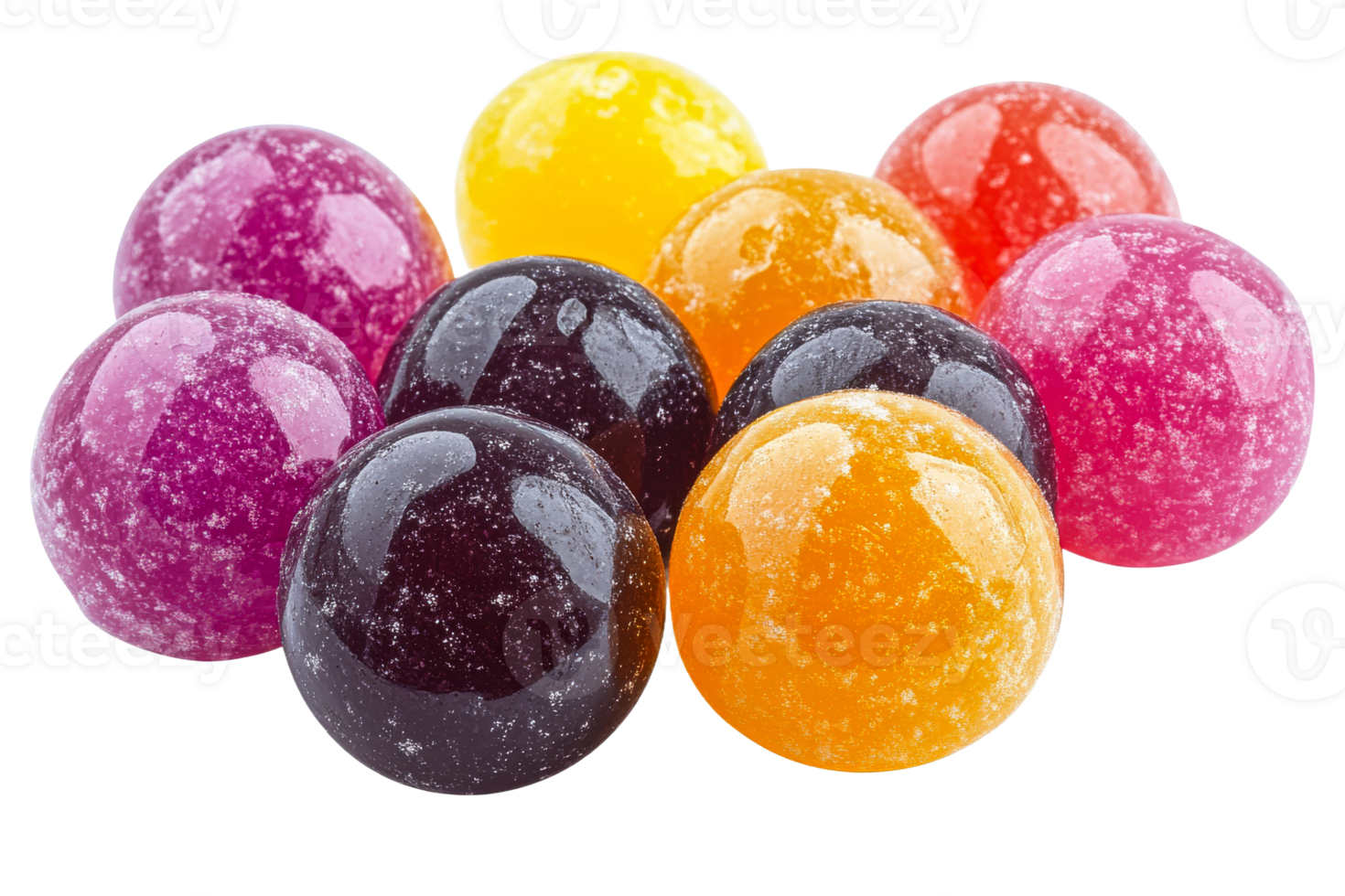 Playfully arranged colorful jelly candies png