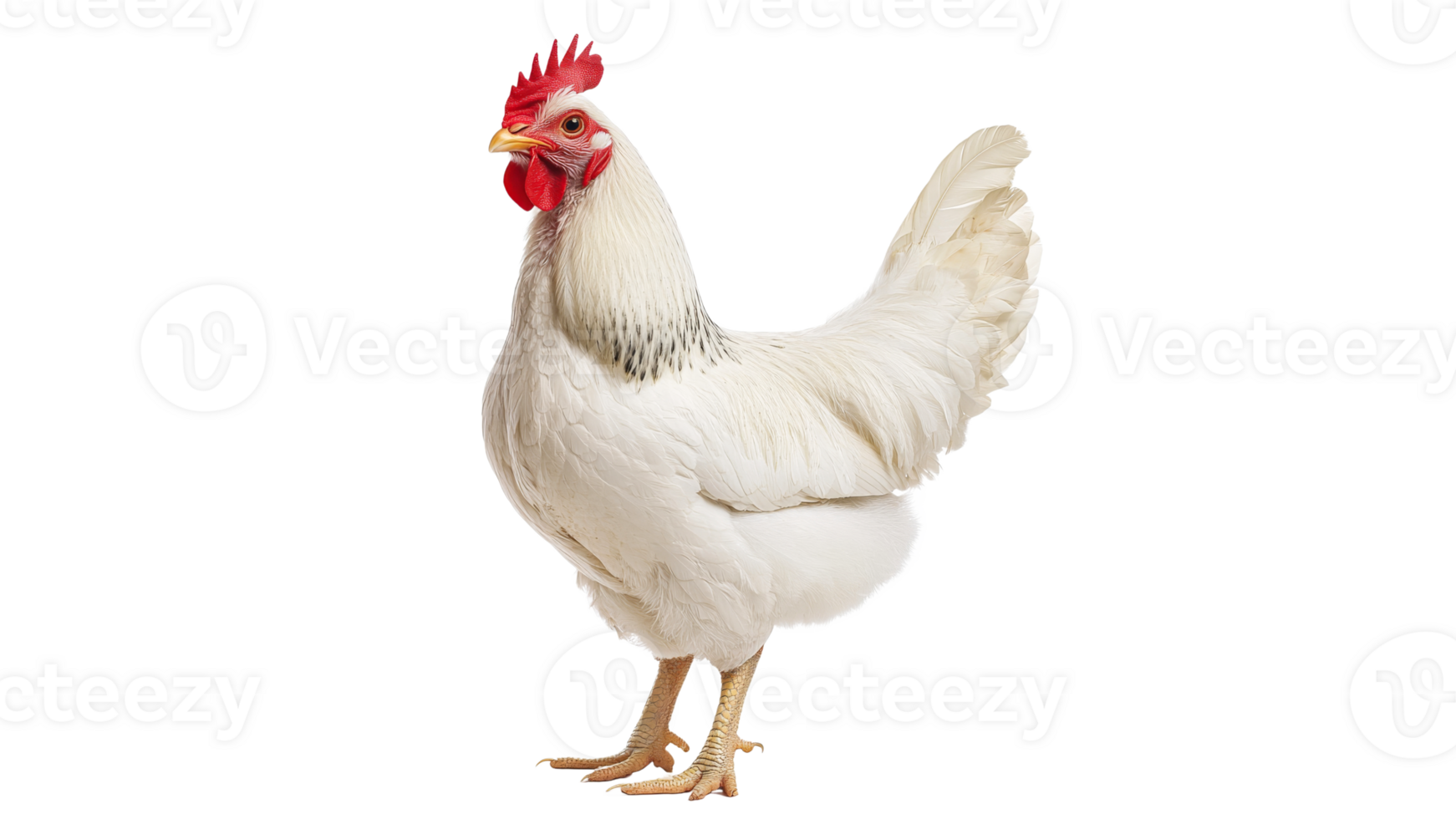 Proud white chicken on plain background png