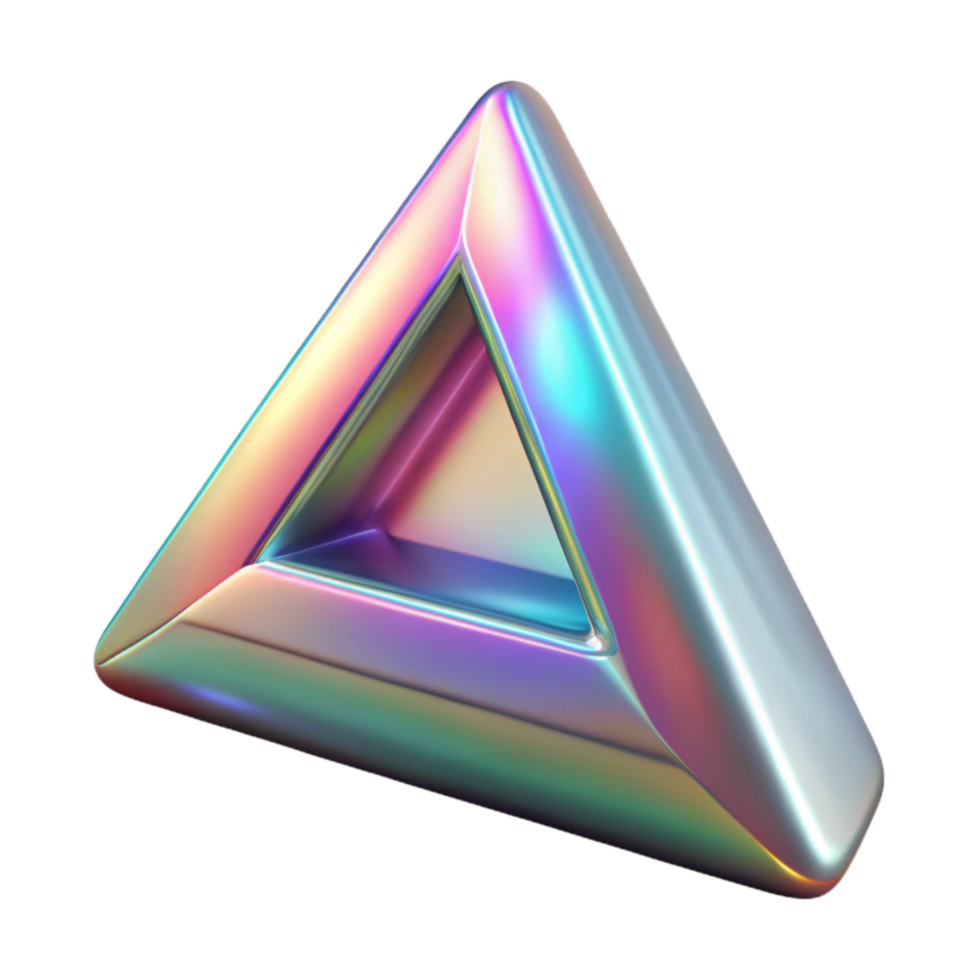 dramatic vintage Holographic Shape Isolated Element Triangle detailed png