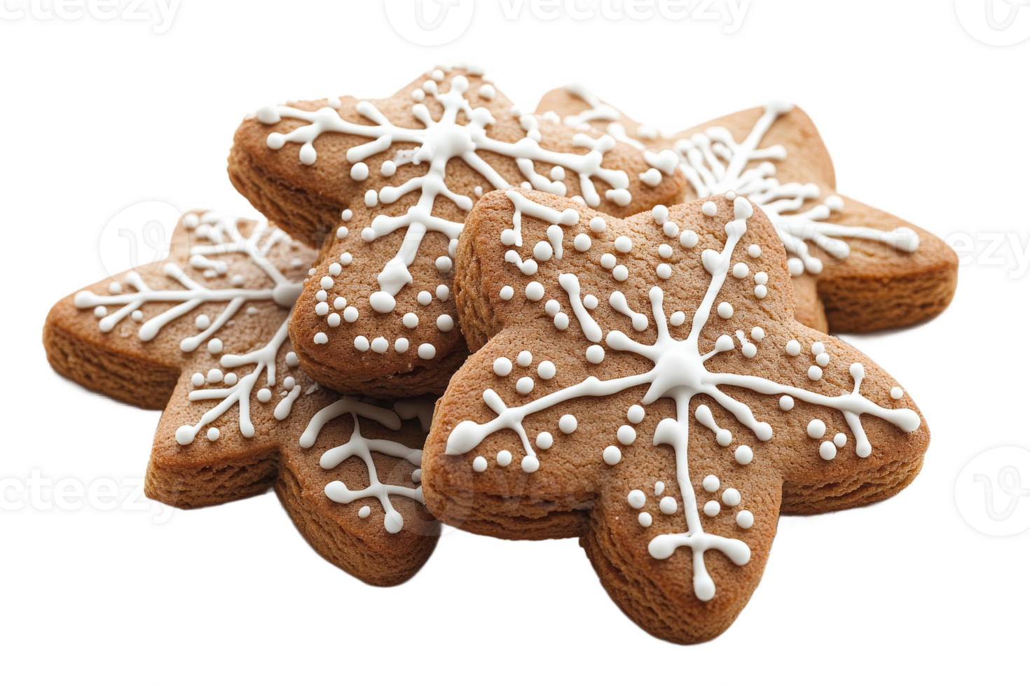 Festive decorated gingerbread cookies png