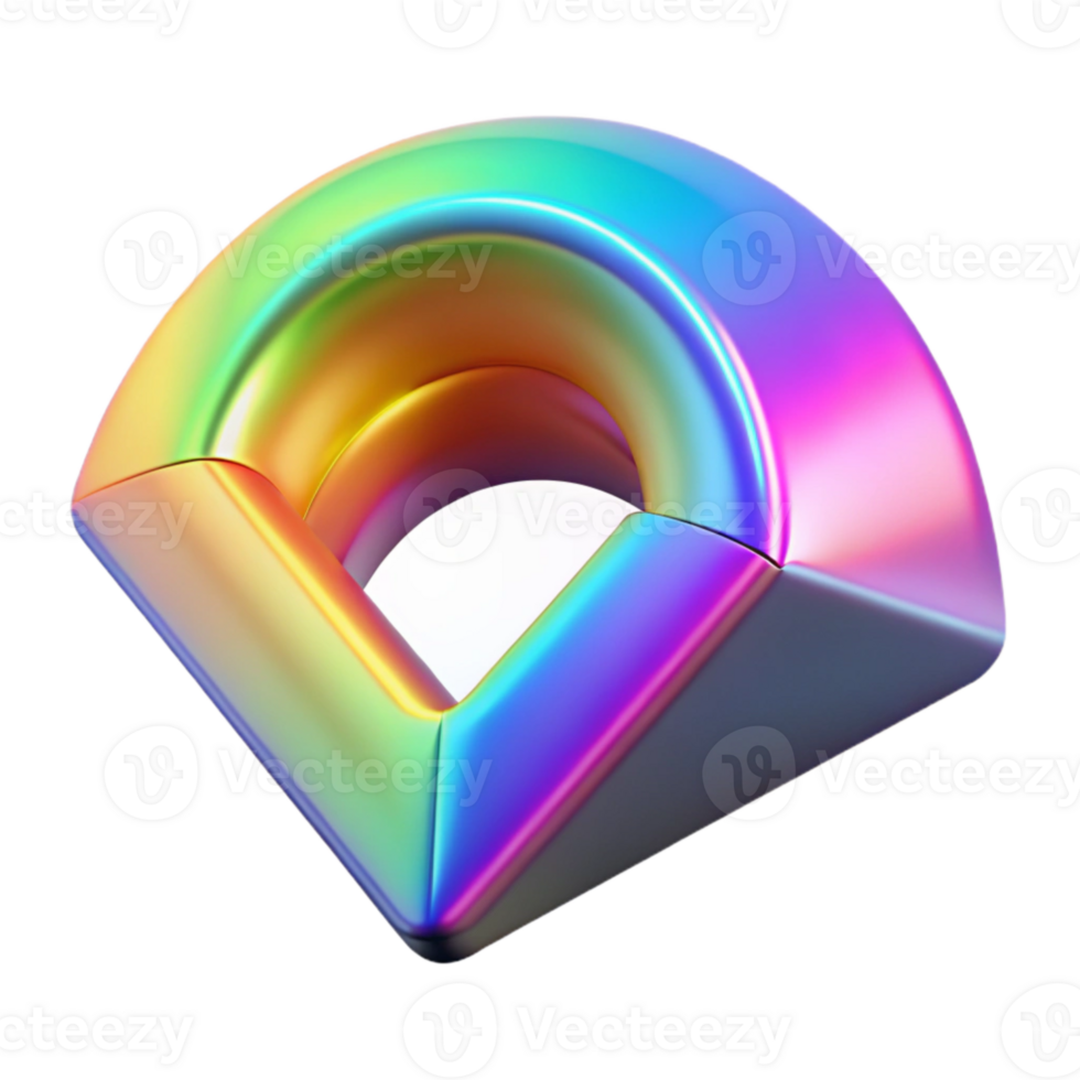 dramatic contemporary Holographic Spectrum Cutout Isolated Element Vibrant authentic png