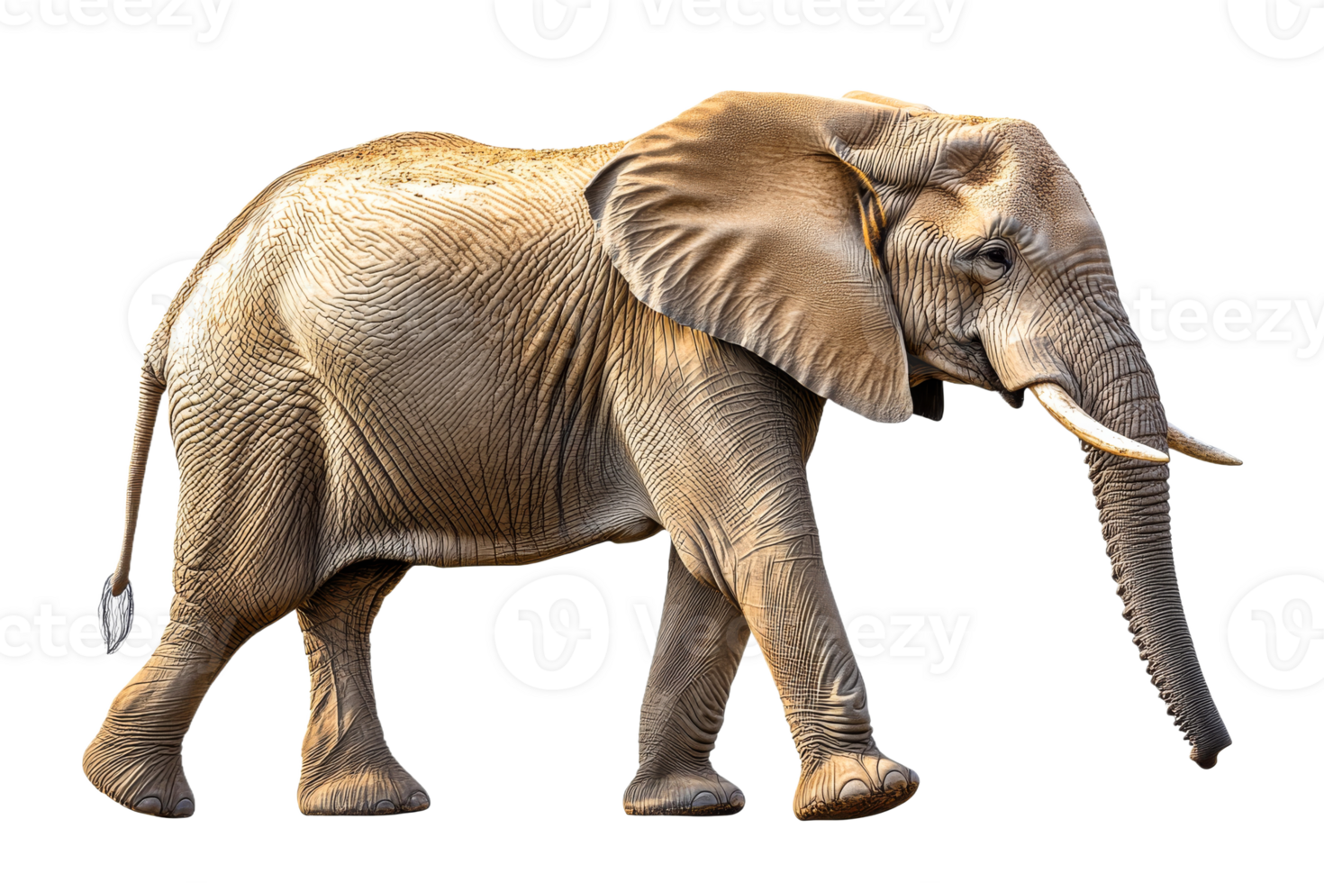 Majestic elephant walking in open space png
