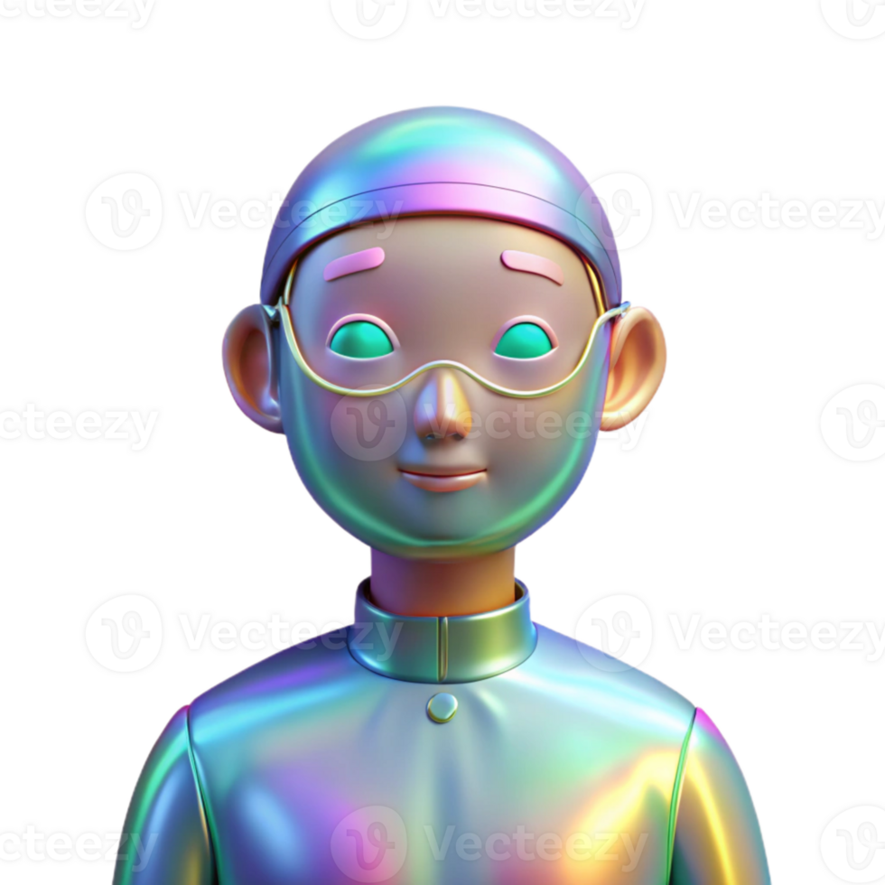 elegant artistic Holographic Support System Avatar Transparent Background Personalized Appearance high resolution png