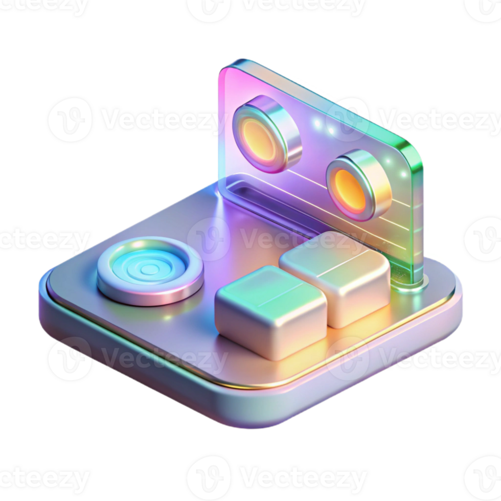 magnificent artistic Holographic Support System Interface Transparent Background Clean Design authentic png