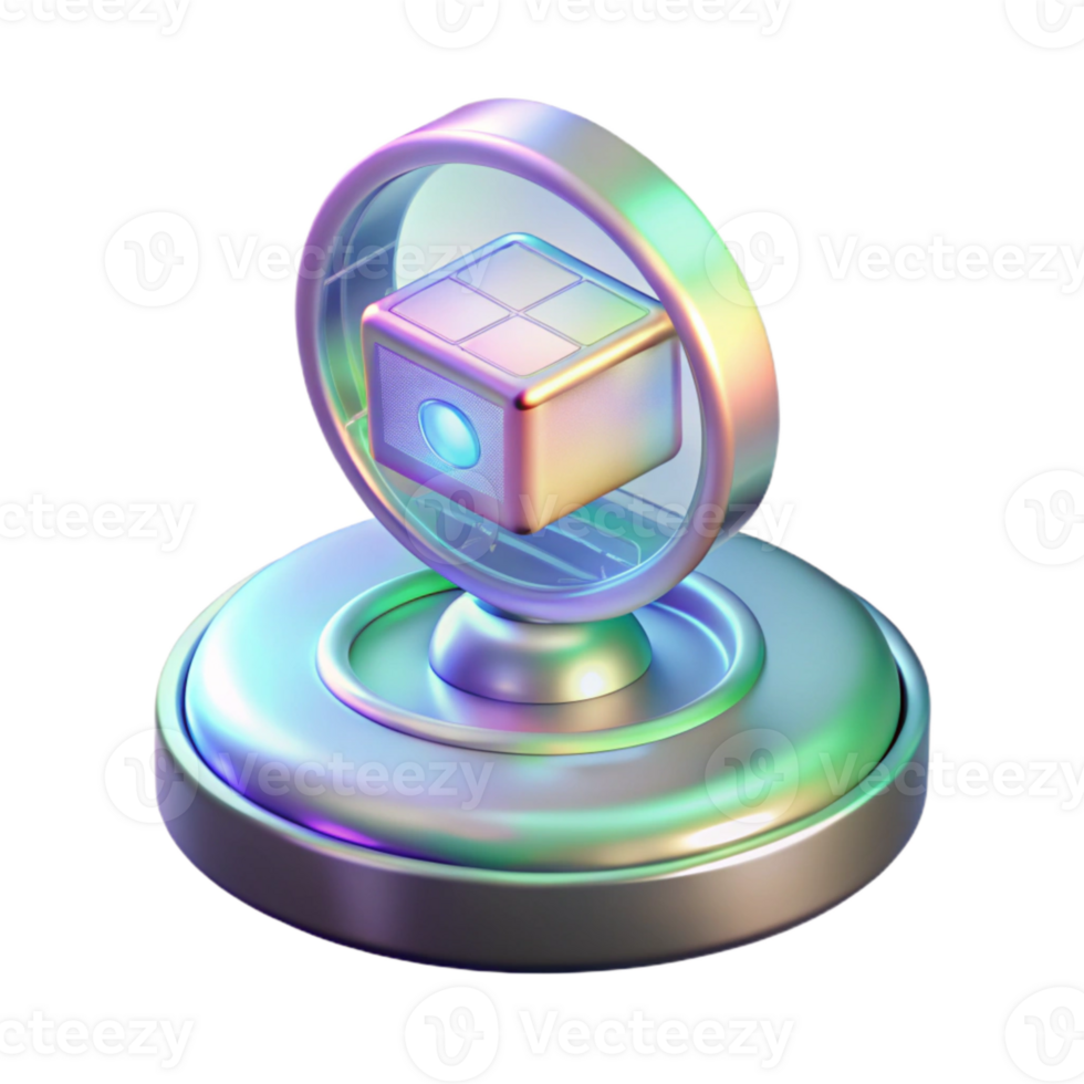 vibrant abstract Holographic Support System Interface Transparent Background Clean Design authentic png