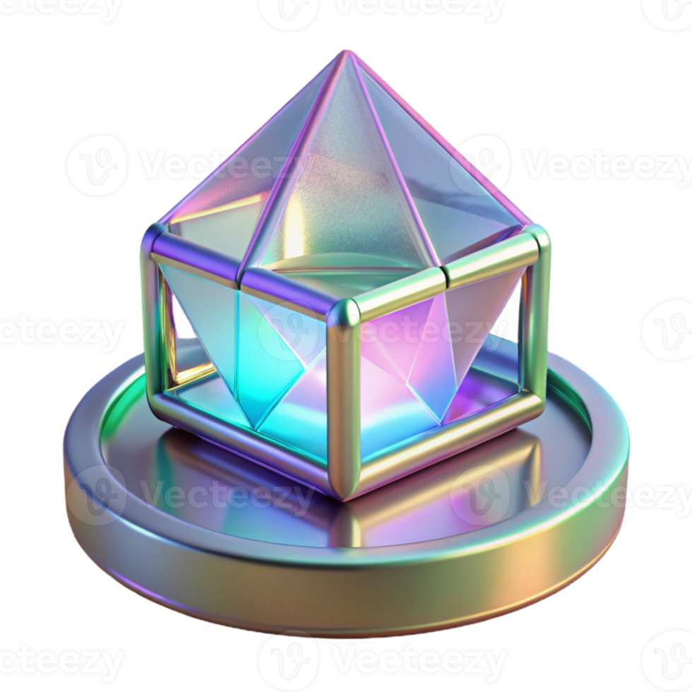 magnificent minimalist Holographic Support System Transparent Background Glowing Edges high resolution png