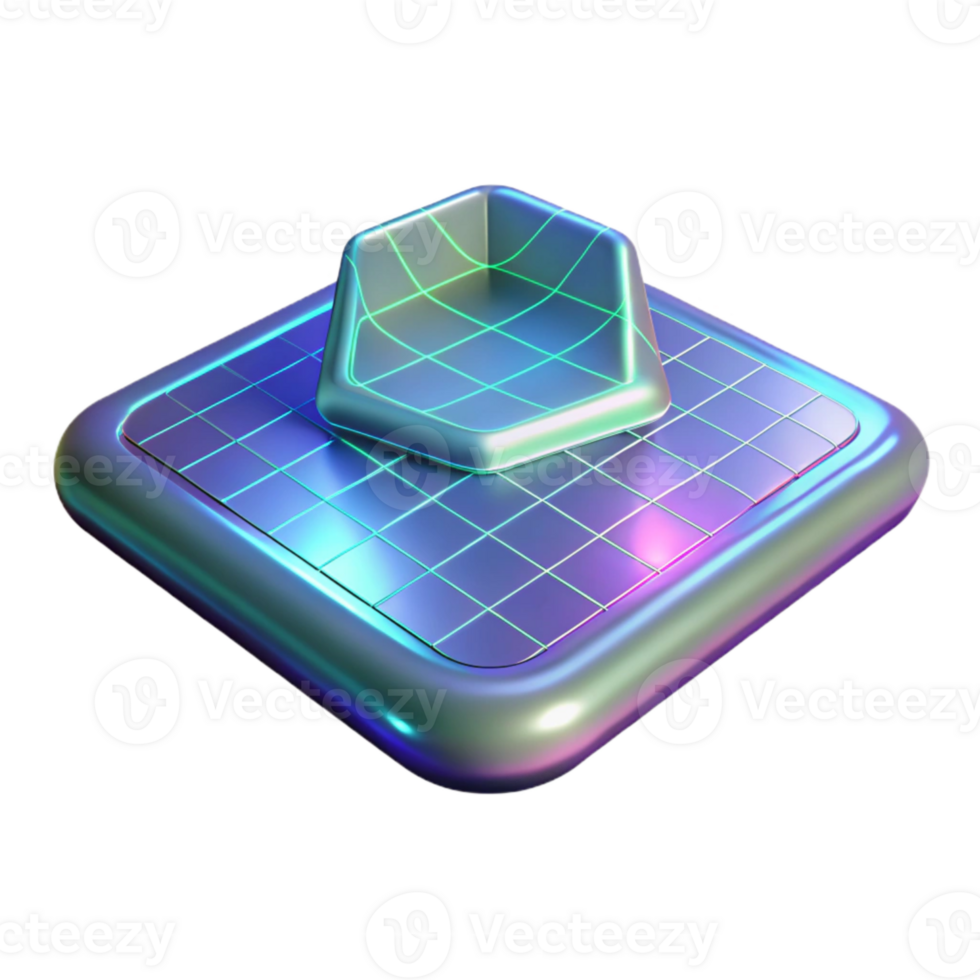 stunning contemporary Holographic Teleportation Interface Grid Design Cutout Element professional png