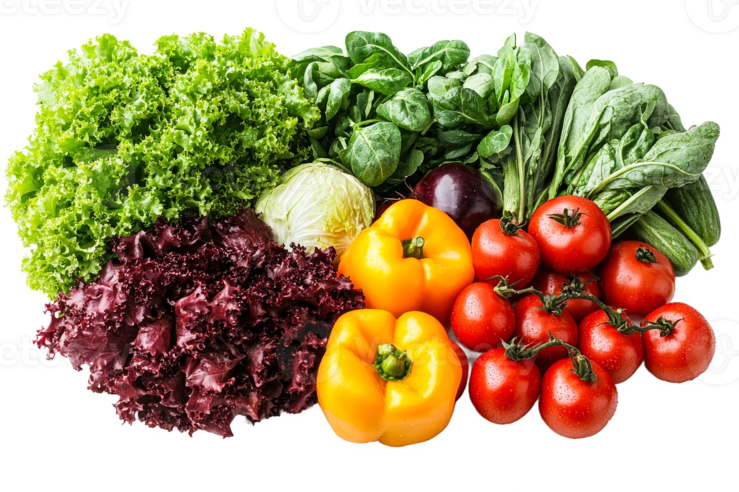 Vibrant greens and colorful veggies png