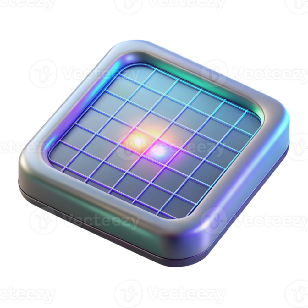 vibrant creative Holographic Teleportation Interface Grid Design Cutout Element detailed png