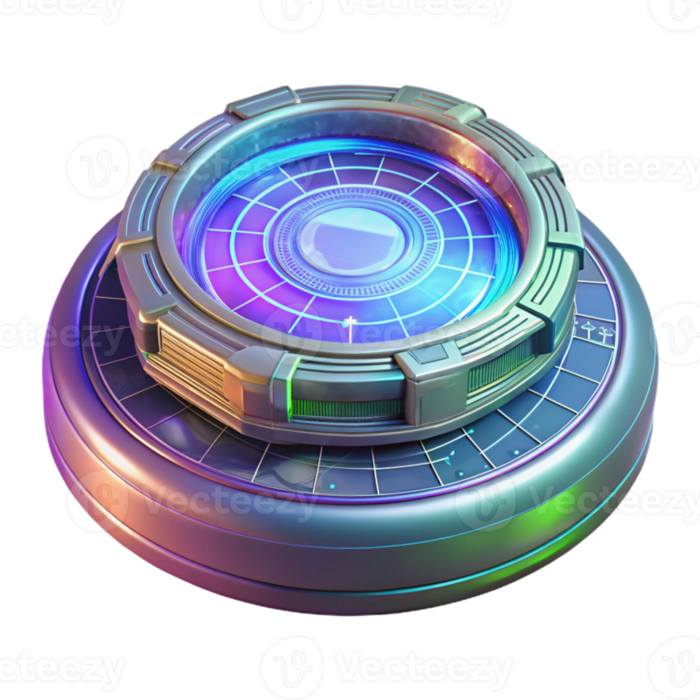 impressive creative Holographic Teleportation Interface Wireframe Design Cutout Element professional png