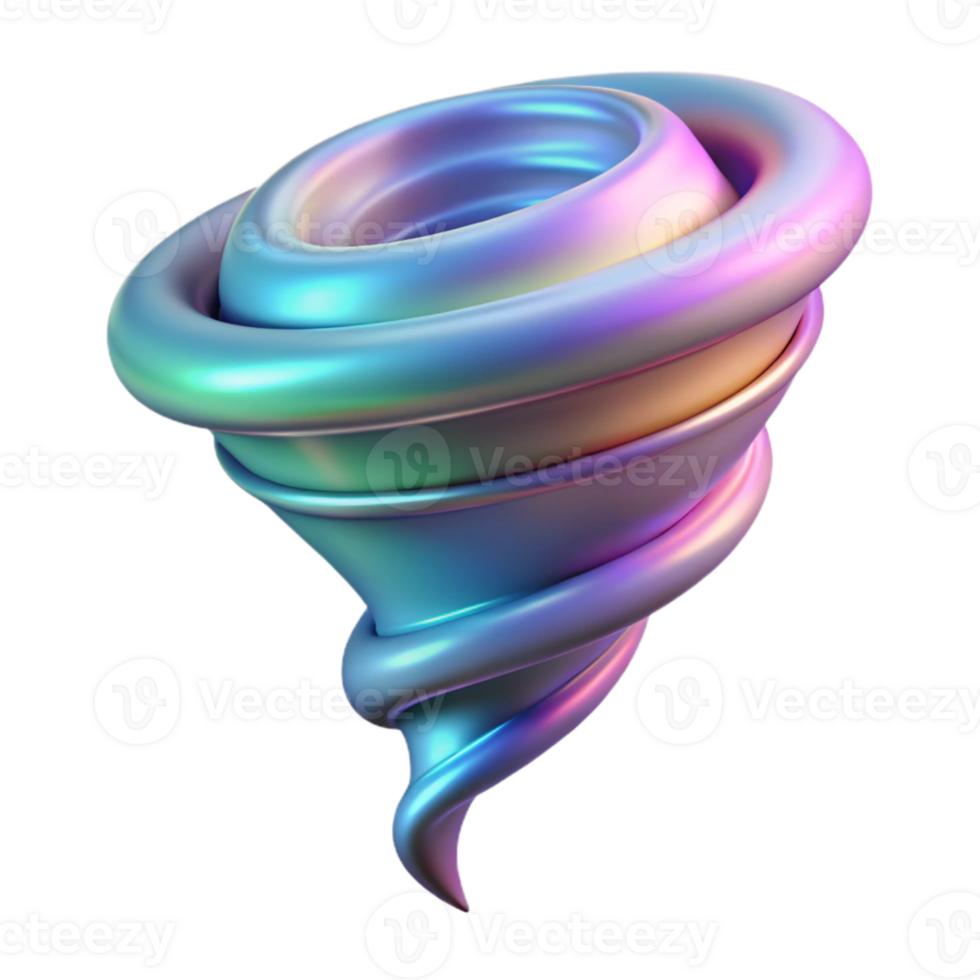 dramatic vintage Holographic Tornado Cutout with Swirling Motion high resolution png
