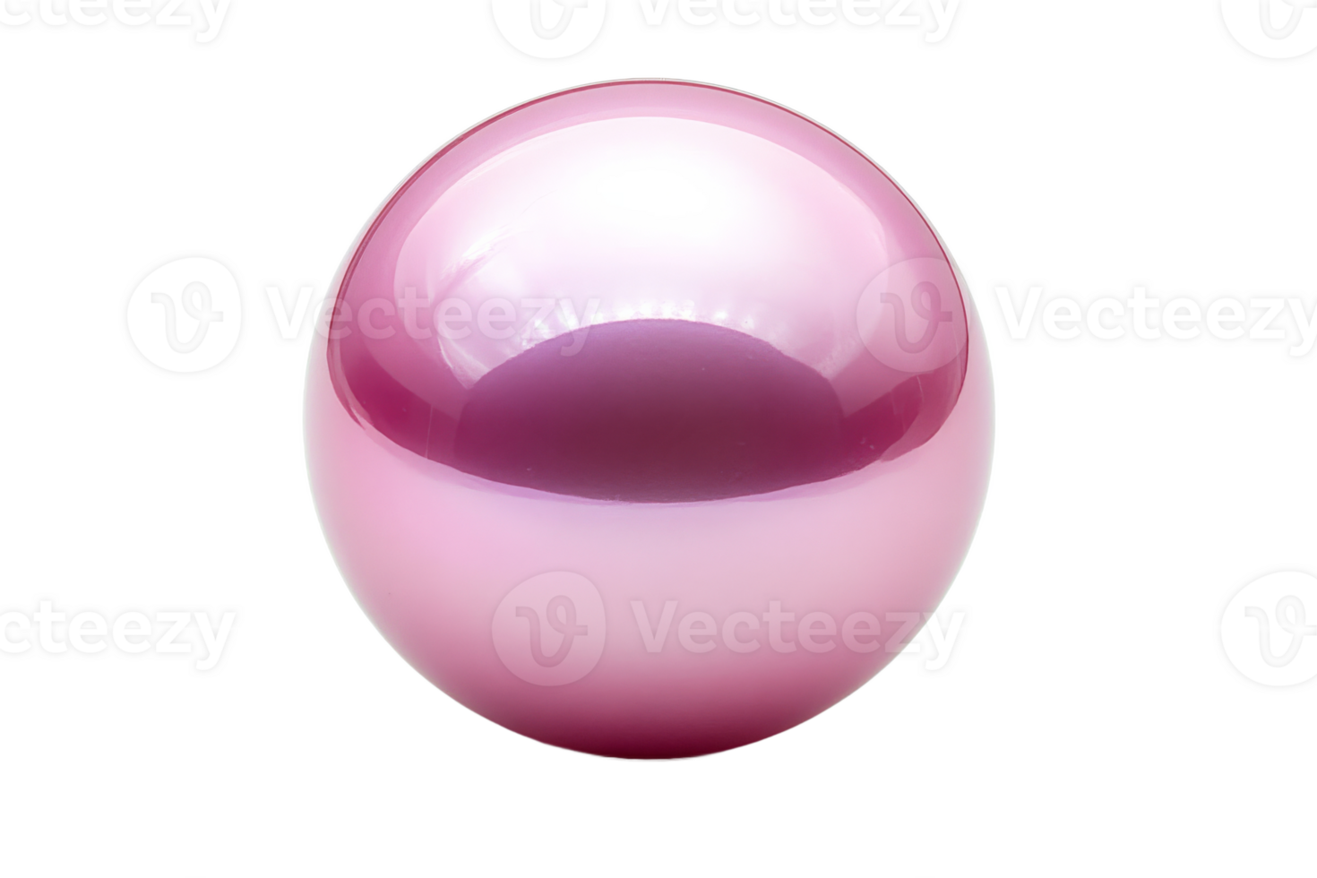 Shiny pink sphere reflecting light in a studio png