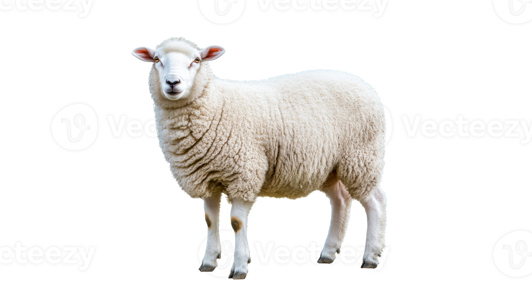 Sheep standing on white background during daylight transparent background png